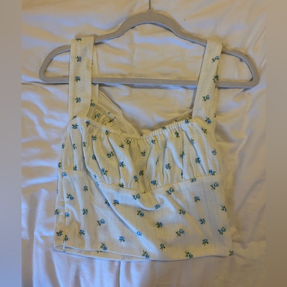 With Jean Bridgette Top Blue Pointelle - Picture 3 of 4